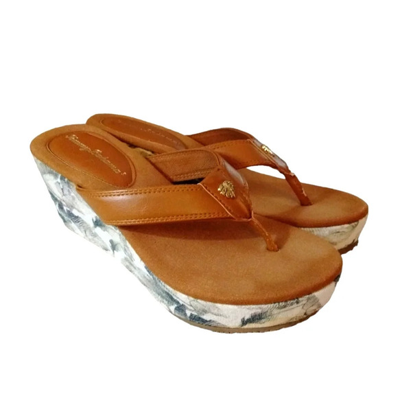 Tommy Bahama Seige Topical Thong Wedge Sandals size 7 - Picture 10 of 10
